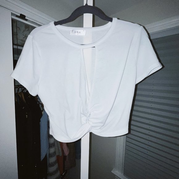 DNA Tops - DNA Boutique White Cutout Tee